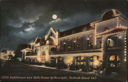 Auditorium and Bath House by Moonlight Postcard