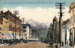 Third Street and Mt. San Bernardino Postcard