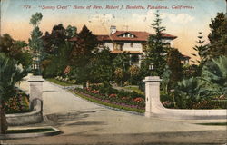 "Sunny Crest" Home of Rev. Robert J. Burdette Pasadena, CA Postcard Postcard Postcard