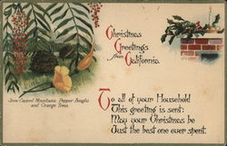 Christmas Greetings from California Postcard Postcard Postcard