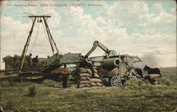 Threshing Beans, San Joaquin County Postcard