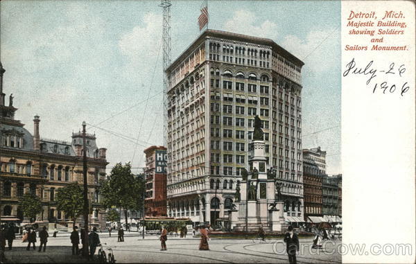 Majestic Building, Soldiers and Sailors Monument Detroit Michigan