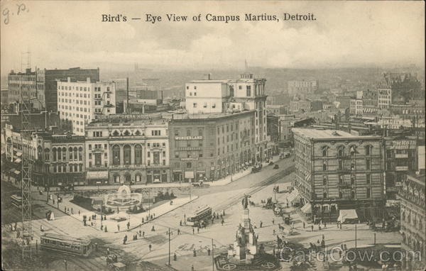 Bird's Eye View of Campus Martius Detroit Michigan
