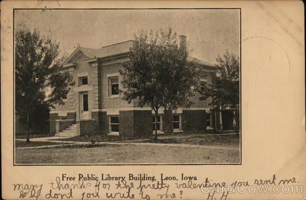 Free Public Library Building Leon Iowa