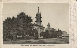 Courhouse and Masonic Hall Napa, CA Postcard Postcard Postcard