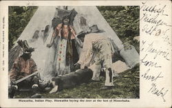 Hiawatha Indian Play, Hiawatha Laying in the Deer at the Feet of Minnehaha Michigan Postcard Postcard Postcard