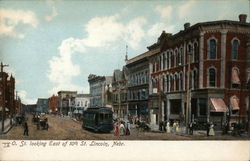 O. St. looking East of 10th St. Lincoln, NE Postcard Postcard Postcard