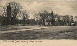 New Haven Green Showing Three Churches Connecticut Postcard Postcard Postcard