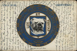 Yale Seal & Bulldog Postcard