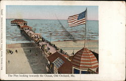 The Pier Looking Towards the Ocean Old Orchard Beach, ME Postcard Postcard Postcard