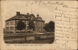 High School Building West Union, IA Postcard Postcard Postcard