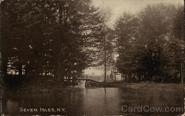 A Pond and a Foot Bridge in the Trees, Seven Isles Alexandria New York