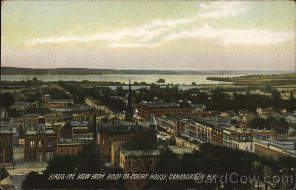 Birds-Eye View From Roof of Court House Canandaigua New York