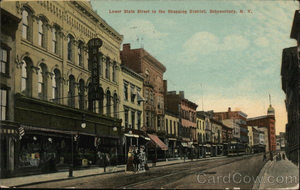 Lower State Street in the Shopping District Schenectady New York