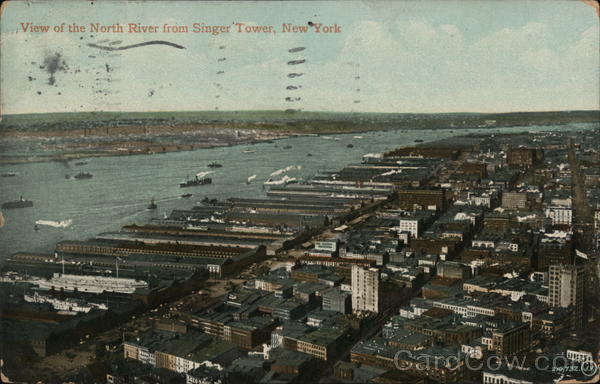View of the North River from Singer Tower New York