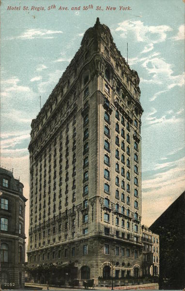 Hotel St. Regis 5th Ave., and 55th St. New York