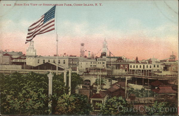 Birds Eye View of Steeplechase Park Coney Island New York
