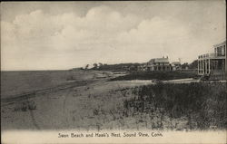 Swan Beach and Hawk's Nest Sound View, CT Postcard Postcard Postcard