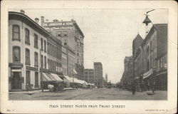 Main Street North from Front Street Bloomington, IL Postcard Postcard Postcard