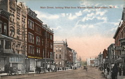 Main Street, looking West from Warner Hotel Amsterdam, NY Postcard Postcard Postcard