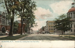 Genesee St., Looking East from Post Office Auburn, NY Postcard Postcard Postcard