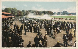 An Exciting Finish, Saratoga Race Track Postcard