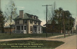 Senator Fancher's Residence, Broad Street Postcard