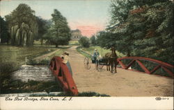 The Red Bridge Glen Cove, NY Postcard Postcard Postcard