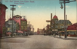 Surf Avenue, from Culver Depot Coney Island, NY Postcard Postcard Postcard