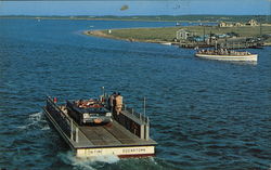 Ferry Heading for Dock Postcard