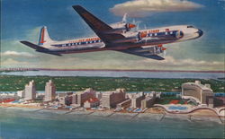 Eastern Air Lines Golden Falcon DC-7B Aircraft Postcard Postcard Postcard