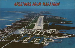 Aerial Vew of Marathon and Airport Florida Postcard Postcard Postcard