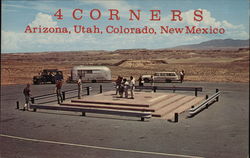 4 Corners Arizona, Utah, Colorado, New Mexico Roadside Postcard Postcard Postcard