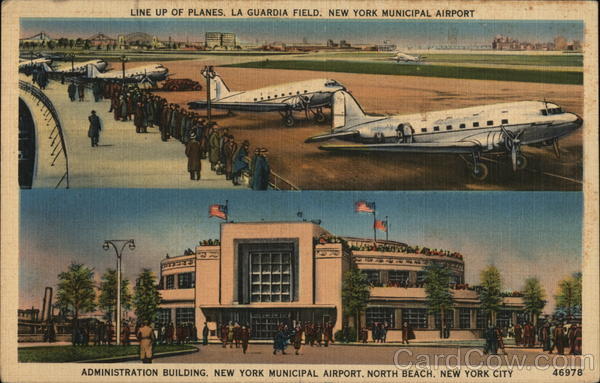 Line up of Planes, La Guardia Field, New York Municipal Airport New York City