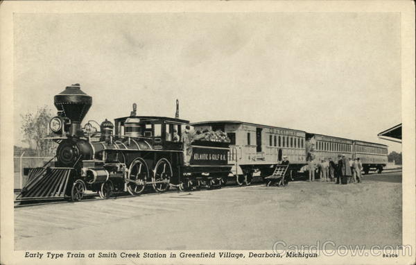 Early Type Train at Smith Creek Station, Greenfield Village Dearborn Michigan