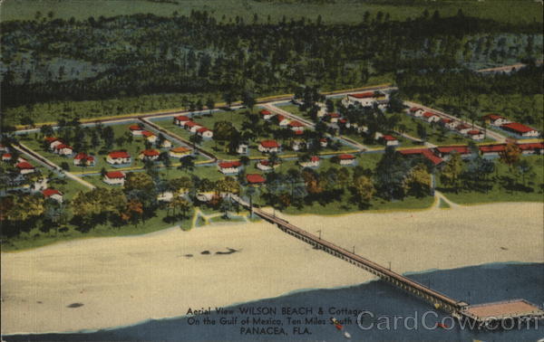 Aerial View, Wilson Beach and Cottages Panacea Florida