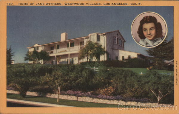 Home of Jane Withers, Westwood Village Los Angeles California