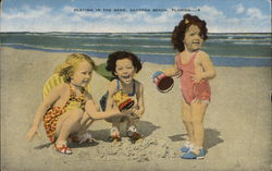 Playing in the Sand Daytona Beach, FL Postcard Postcard Postcard