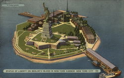 Statue of Liberty on Bedloe's Island in New York Harbor New York City, NY Postcard Postcard Postcard