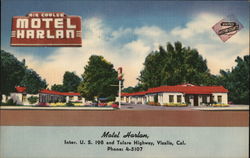 Motel Harlan Visalia, CA Postcard