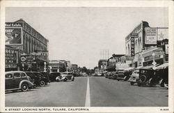 K Street Looking North Tulare, CA Postcard Postcard Postcard