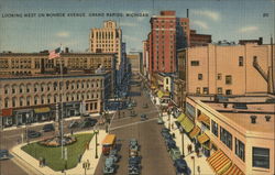 Looking West on Monroe Avenue Grand Rapids, MI Postcard Postcard Postcard