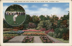 Rose Garden and Golf Course in Ella Sharp Park Postcard