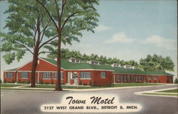 Town Motel Detroit, MI Postcard Postcard Postcard