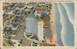 Villa Riviera, Pacific Coast Club and East Ocean Avenue Apartments Long Beach, CA Postcard Postcard Postcard