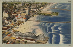 Air View, City of Long Beach California Postcard Postcard Postcard