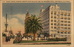 Ocean Avenue, Showing Jergin's Trust Building and the Breakers Hotel Postcard