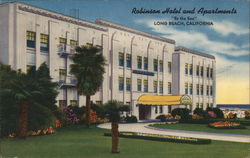 Robinson Hotel and Apartments, "By the Sea", Long Beach, California Postcard