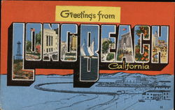 Greetings From Long Beach California Postcard