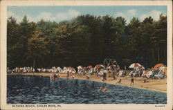 Bathing Beach Eagles Mere, PA Postcard Postcard Postcard